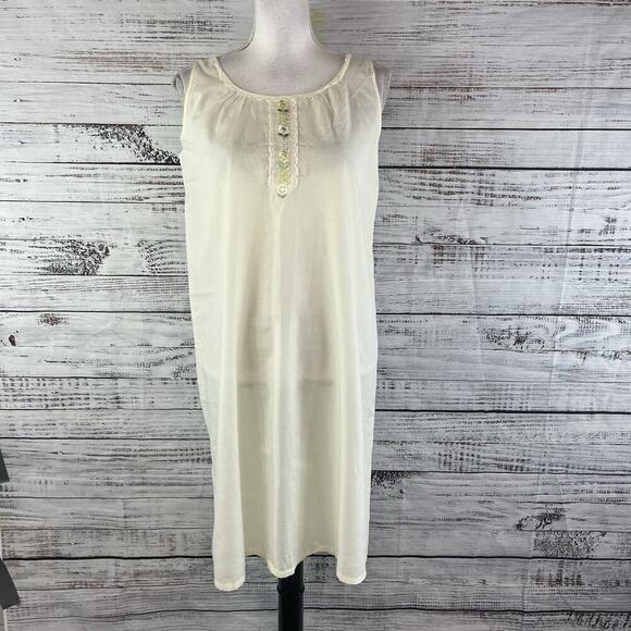 Vintage Katz 2pc Nightgown House Coat Robe Set sz Small Yellow Floral Embroidery - Picture 11 of 16